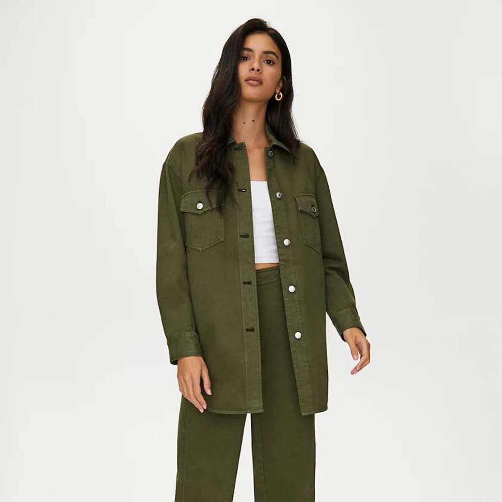 ✨HOST PICK✨ Aritzia Wilfred Free Denim Utility Ganna Jacket - GD Fatigue - Picture 1 of 8